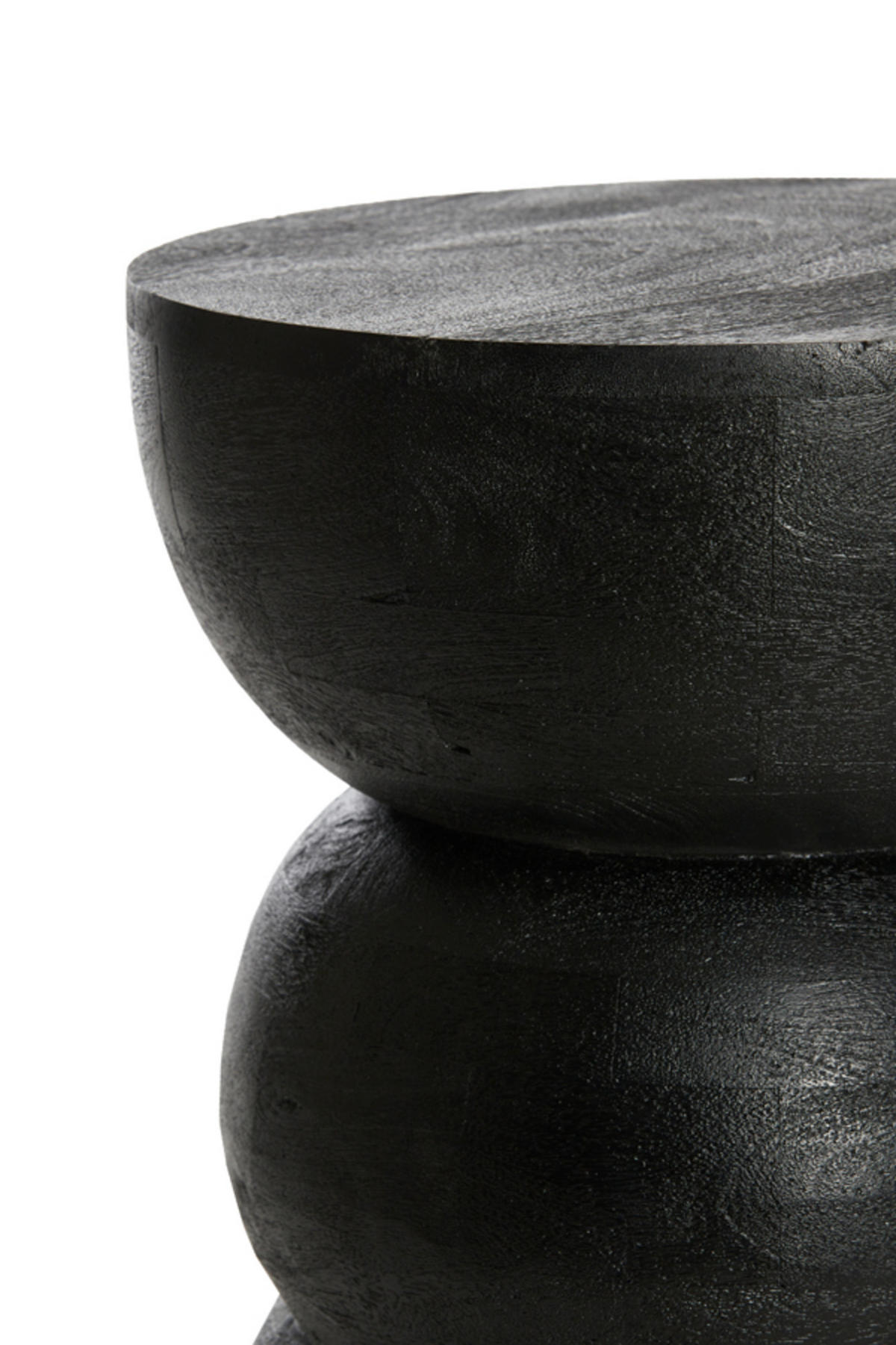 BEISTELLTISCH Azalio Schwarz Ø35/45 cm - Schwarz, Holz (35/35/45cm) - Light & Living