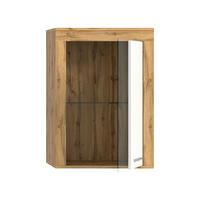 VITRINE JAM (B/H/T: ca. 60/86/35 cm) in Wotan Eiche Nachbildung/weiß - Eiche Wotan, Holzwerkstoff (60/86/35cm)