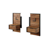NACHTTISCH MILTON Braun, Schwarz 49x40x102 cm - Schwarz/Braun, Holzwerkstoff (49/102/40cm) - FURNLUX