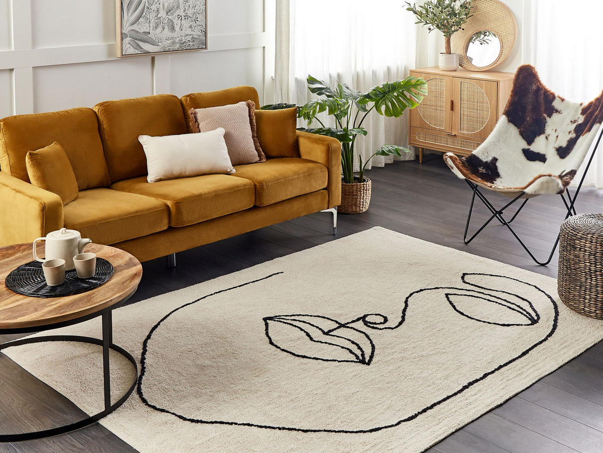 KURZFLOR-TEPPICH Bayir 230/160 cm - Beige, Textil (160/230cm) - Beliani