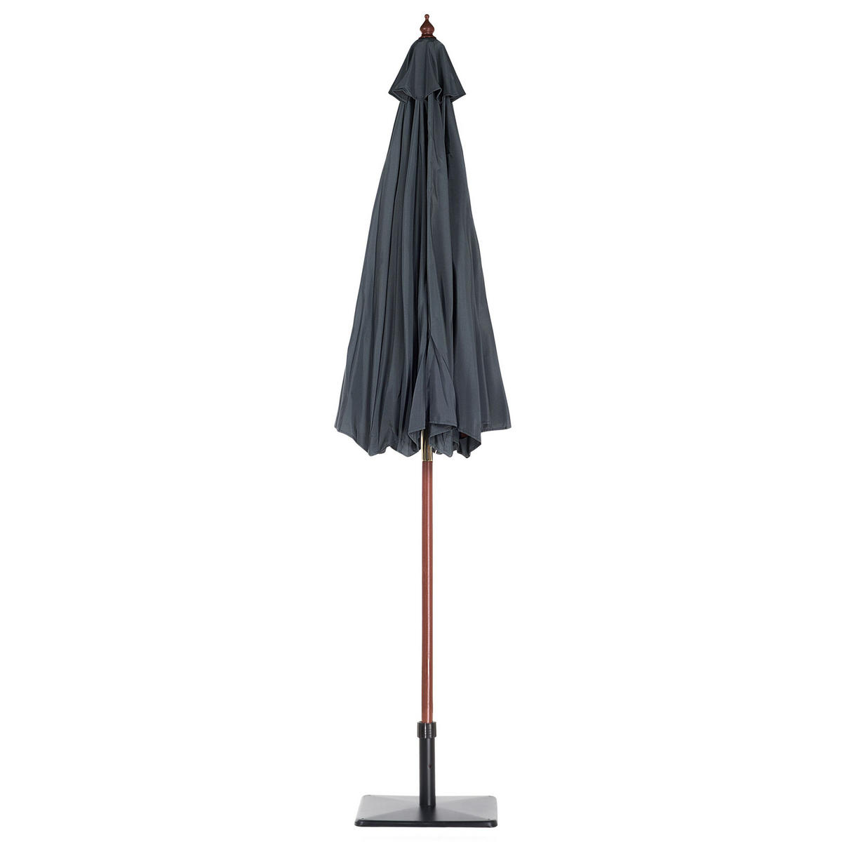 SONNENSCHIRM 270 cm dunkelgrau Toscana - Dunkelgrau/Dunkelbraun, Textil (270/270cm) - Beliani