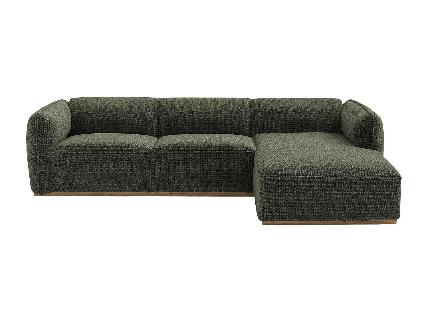 SOFA - 5 Personen - holz - khaki Canobru - Schlammfarben, Holz/Holzwerkstoff (272/74/167cm) - Vente-Unique