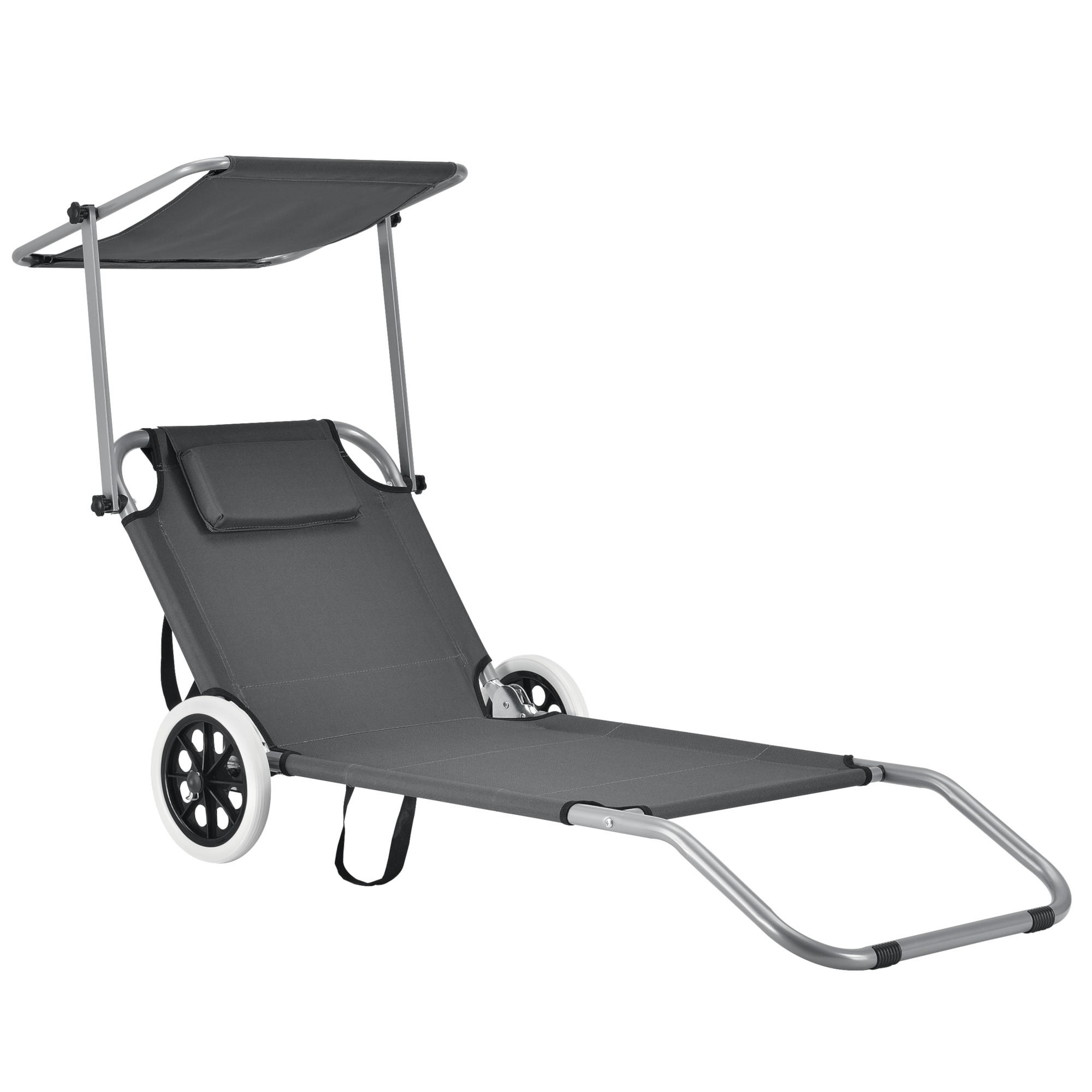 SONNENLIEGE Falun - Anthrazit, Metall (62/60/146cm) - casa.pro