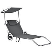SONNENLIEGE Falun - Anthrazit, Metall (62/60/146cm) - casa.pro
