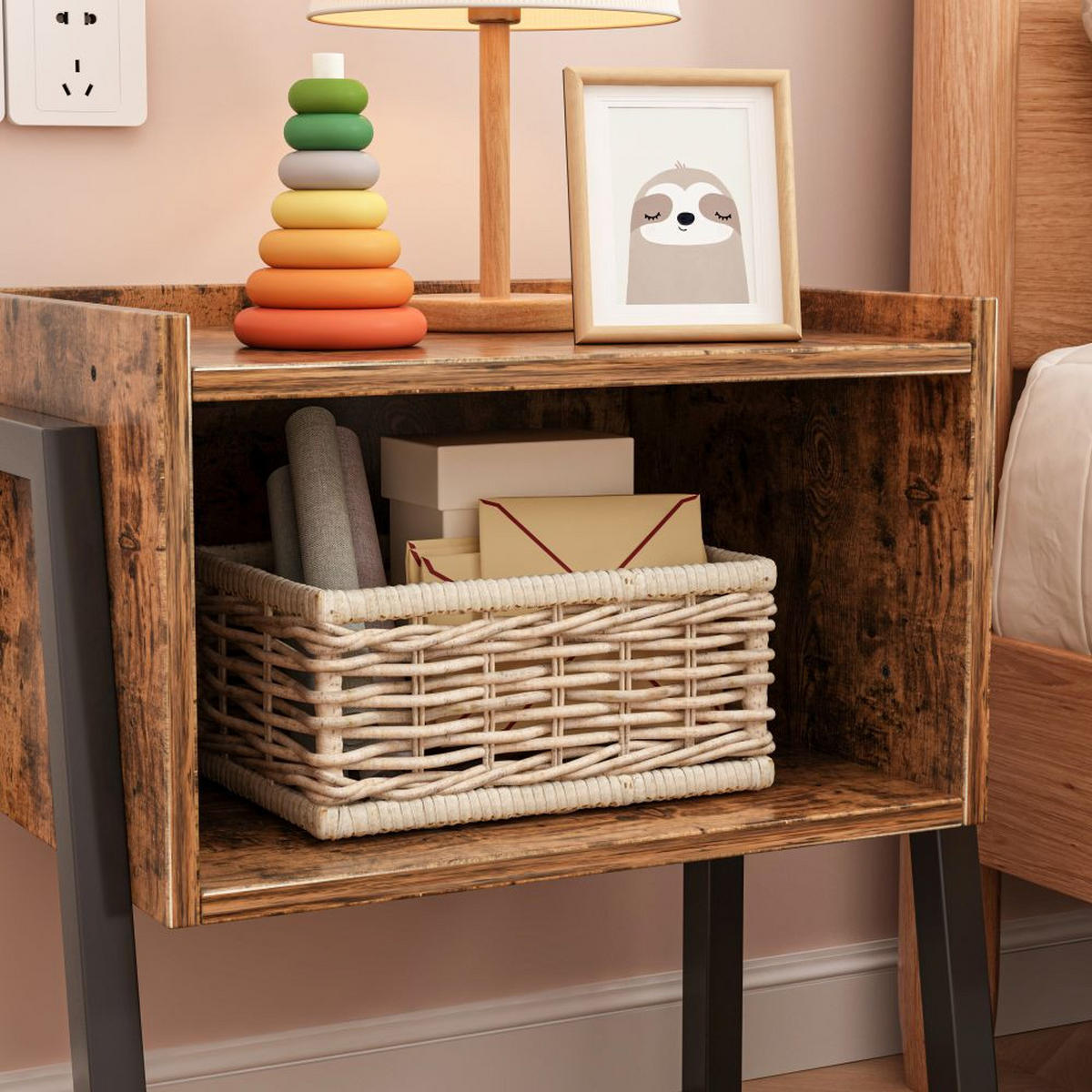 NACHTTISCH, braun 43,5/25/51 cm - Braun, Holzwerkstoff (43.5/51/35cm)