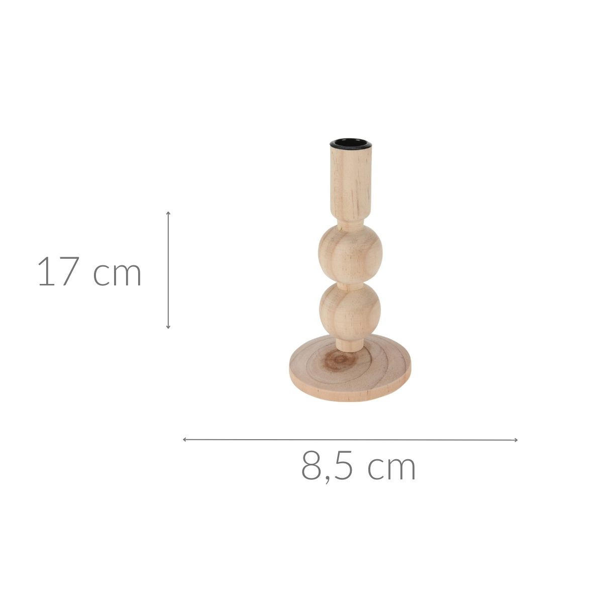 KERZENSTÄNDER Holz 23 cm - Beige, Holz (8.7/17.5/8.7cm) - Home Styling Collection
