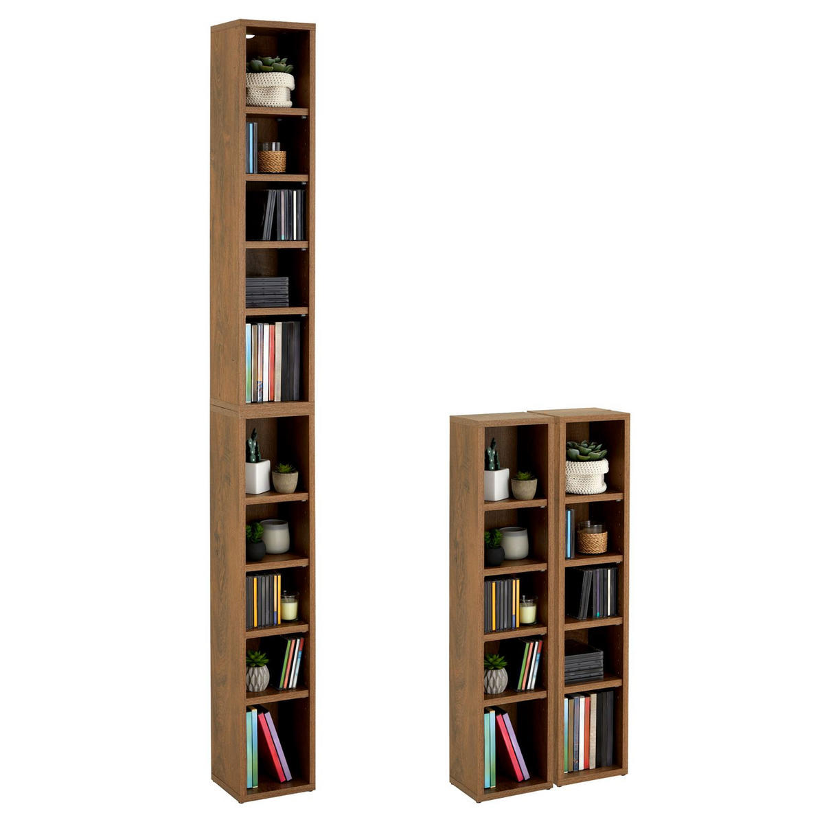 CD/DVD- REGAL CHART - Eichefarben, Holzwerkstoff (20/186/17cm) - CARO-Möbel