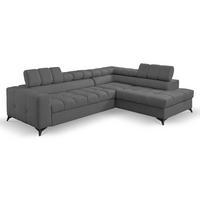 ECKSOFA Andrea L-Form mit verstellbaren Kopfstützen Schlaffunktion Bettkasten 267 cm rechts dunkelgrau - Dunkelgrau, Kunststoff (267/106cm) - Margaret Hadas24