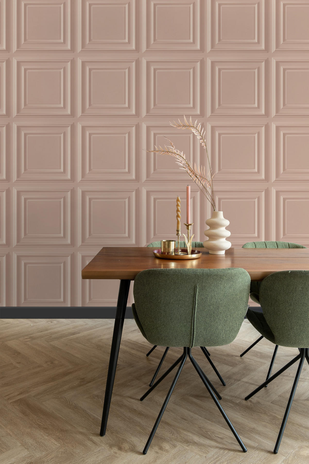 TAPETE Holzwandverkleidung 53 cm x 10.05 m - Pink, Papier (53/1000cm) - Origin Wallcoverings