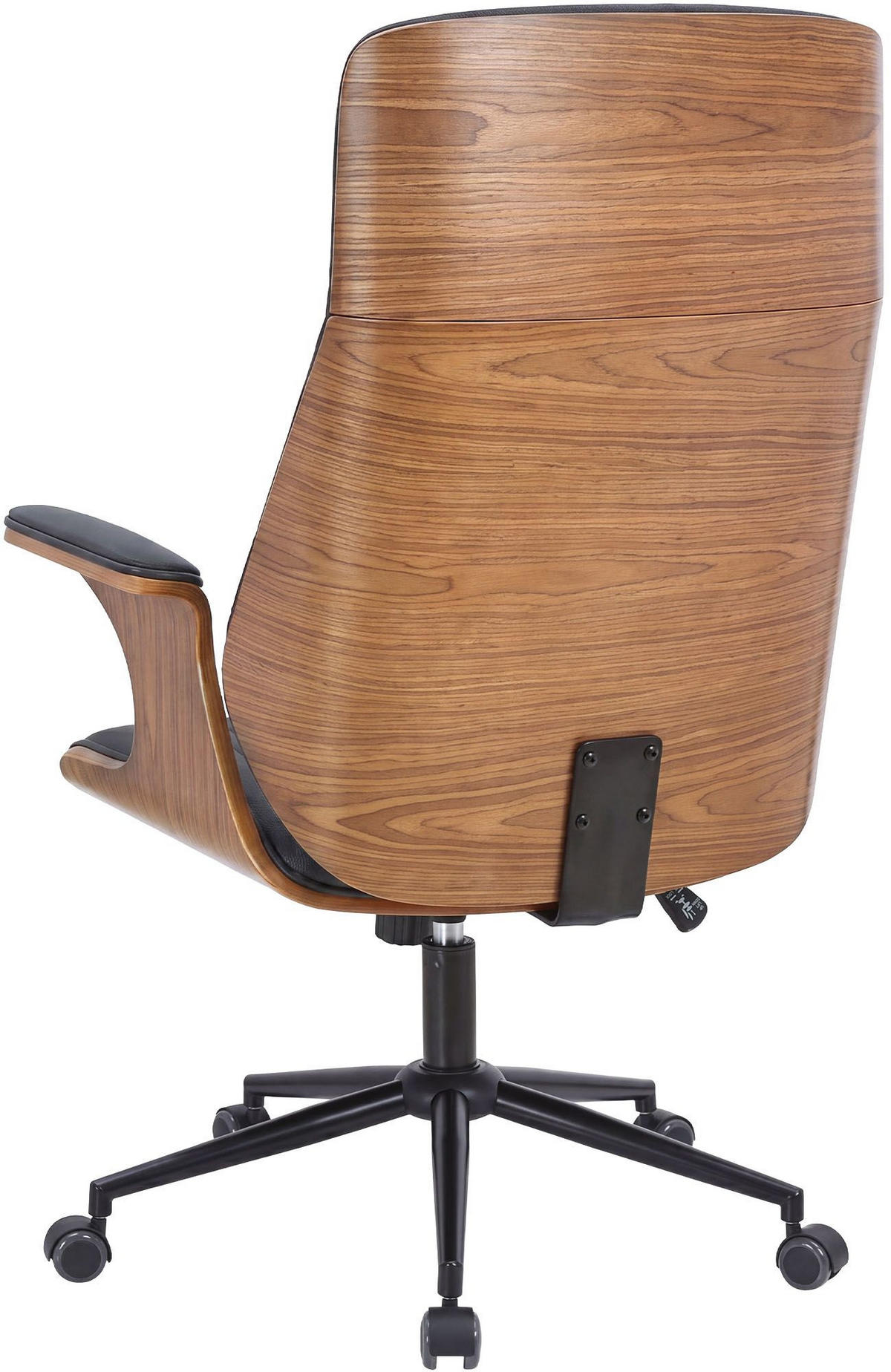 DREHSTUHL Metall Walnuss/Schwarz - Walnussfarben/Schwarz, Textil/Metall (73/112/67cm) - CLP