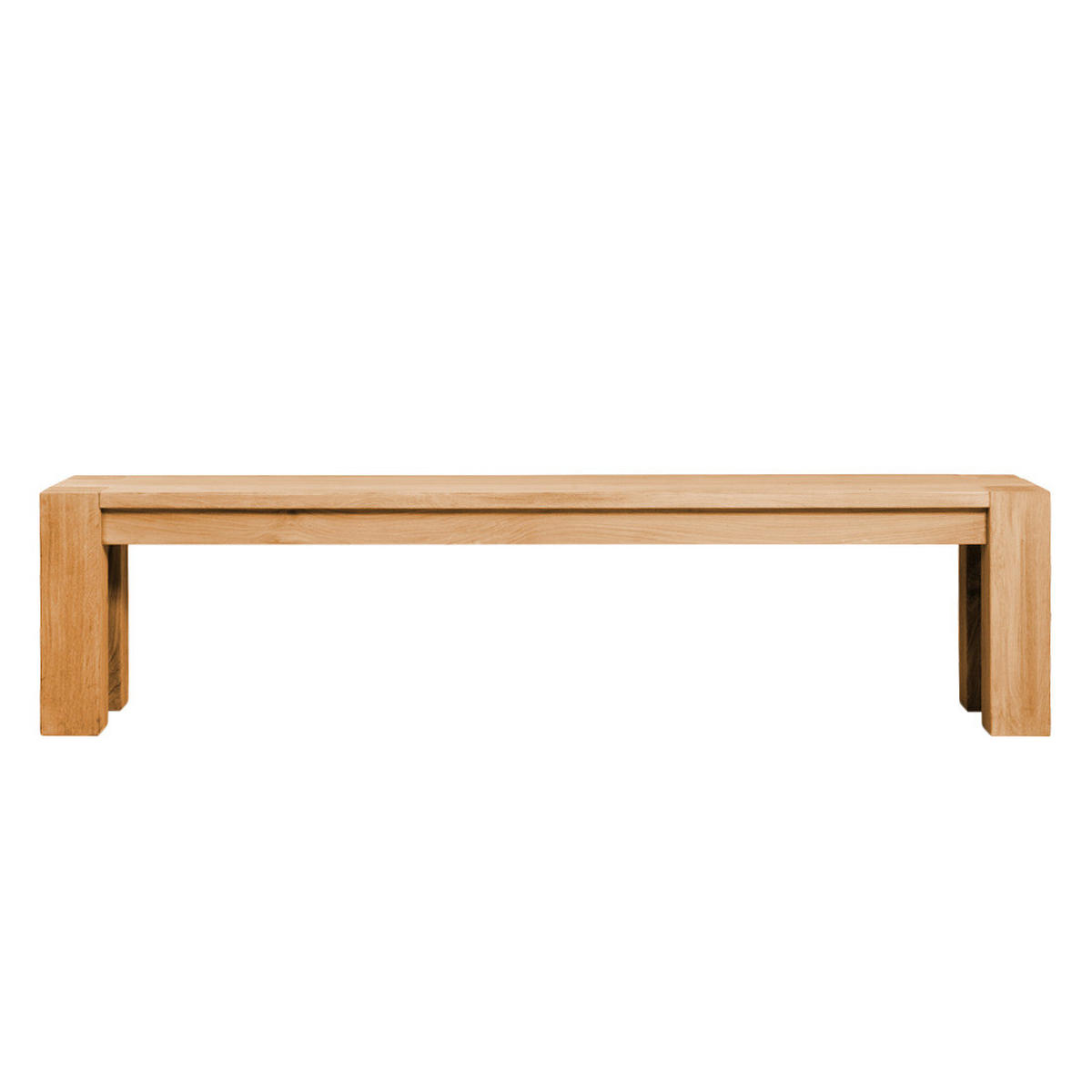 SITZBANK - Eiche massiv - Eichefarben, Holz (205/45/39cm) - home24