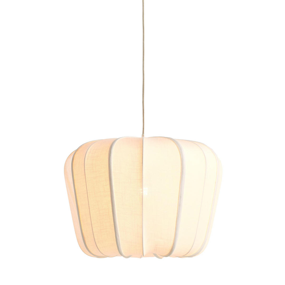 PENDELLEUCHTE ZUBEDO Weiß 60/60/45 cm - Weiß, Textil (60/60/45cm) - Light & Living