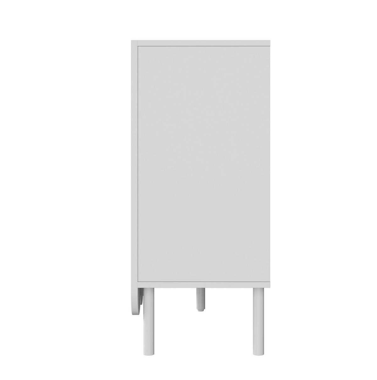 SIDEBOARD 120/35/80 cm Weiß aus MDF mit wellenförmigen Türen - Weiß, Holzwerkstoff (35/80/120cm) - OKMYHOME