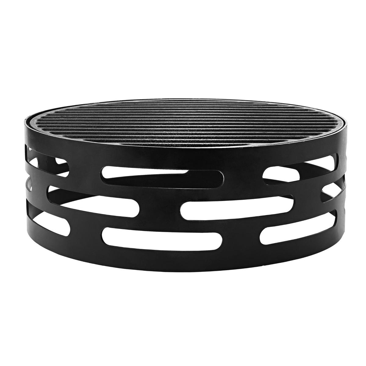 WOKAUFSATZ FÜR FEUERPLATTE 25 cm - Schwarz, Metall (25/15/25cm) - Oleio