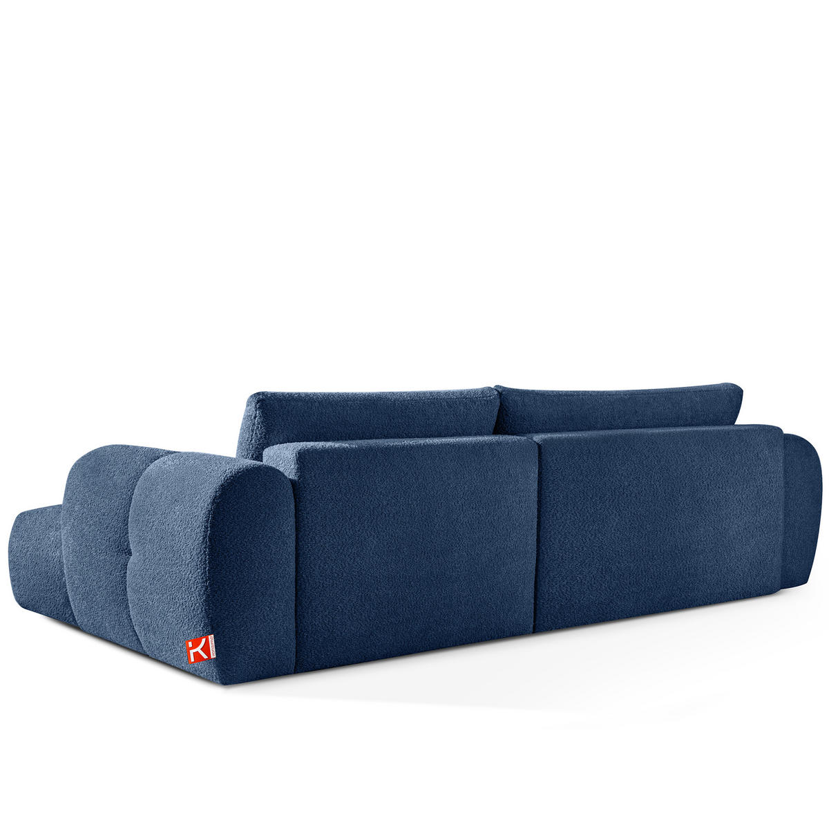 ECKSOFA LINKS LIRA, Dunkelblau, Bouclé - Dunkelblau, Holz/Holzwerkstoff (295/112cm) - KONSIMO®