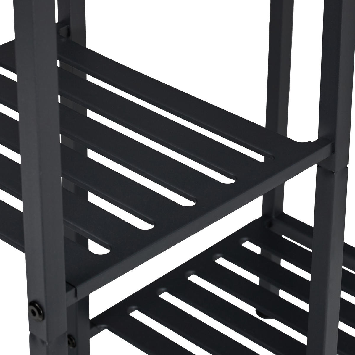 BLUMENREGAL - Schwarz, Metall (55/81/28.5cm) - Relaxdays