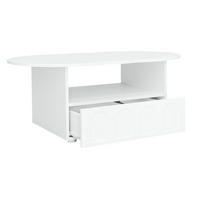 COUCHTISCH mit Schublade 100 x 60 cm Weiß - Weiß, Holzwerkstoff (100/60/40.5cm) - Meubliv
