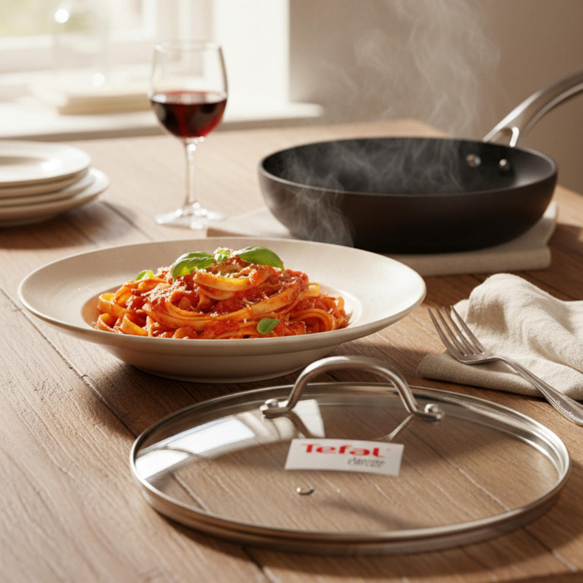 PFANNENDECKEL 28 cm Glas Transparent hitzebeständig - Transparent, Glas/Kunststoff (28cm) - Tefal