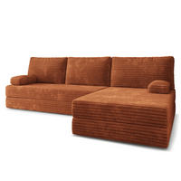 ECKSOFA ANKO modulares Boneless Sofa mit Schlaffunktion Braun Kordstoff - Braun, Textil (270/160cm) - MASSENO