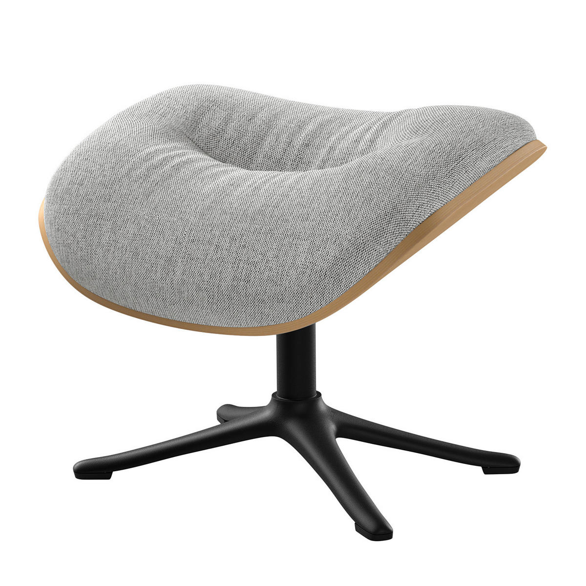 POLSTERHOCKER - Hellgrau/Schwarz, Textil/Metall (44/39/42cm) - home24