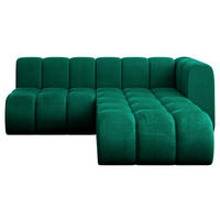 ECKSOFA modulares Sofa Darnel-L1 - 205x177x70 cm Grün - Dunkelgrün, Holzwerkstoff/Textil (205/177cm) - ALTDECOR