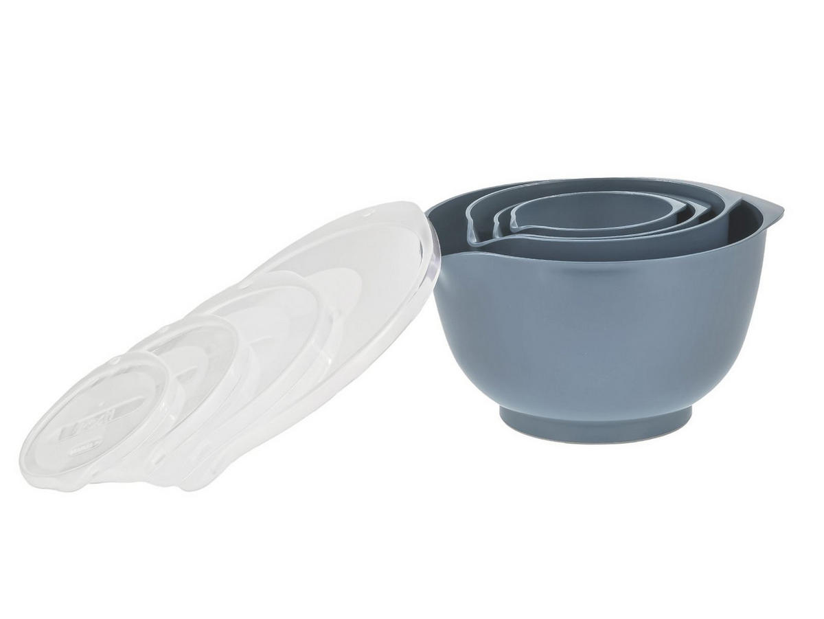 RÜHRSCHÜSSEL-SET Margrethe New grau blau (4tlg) - Blaugrau, Kunststoff (21/15cm) - Rosti