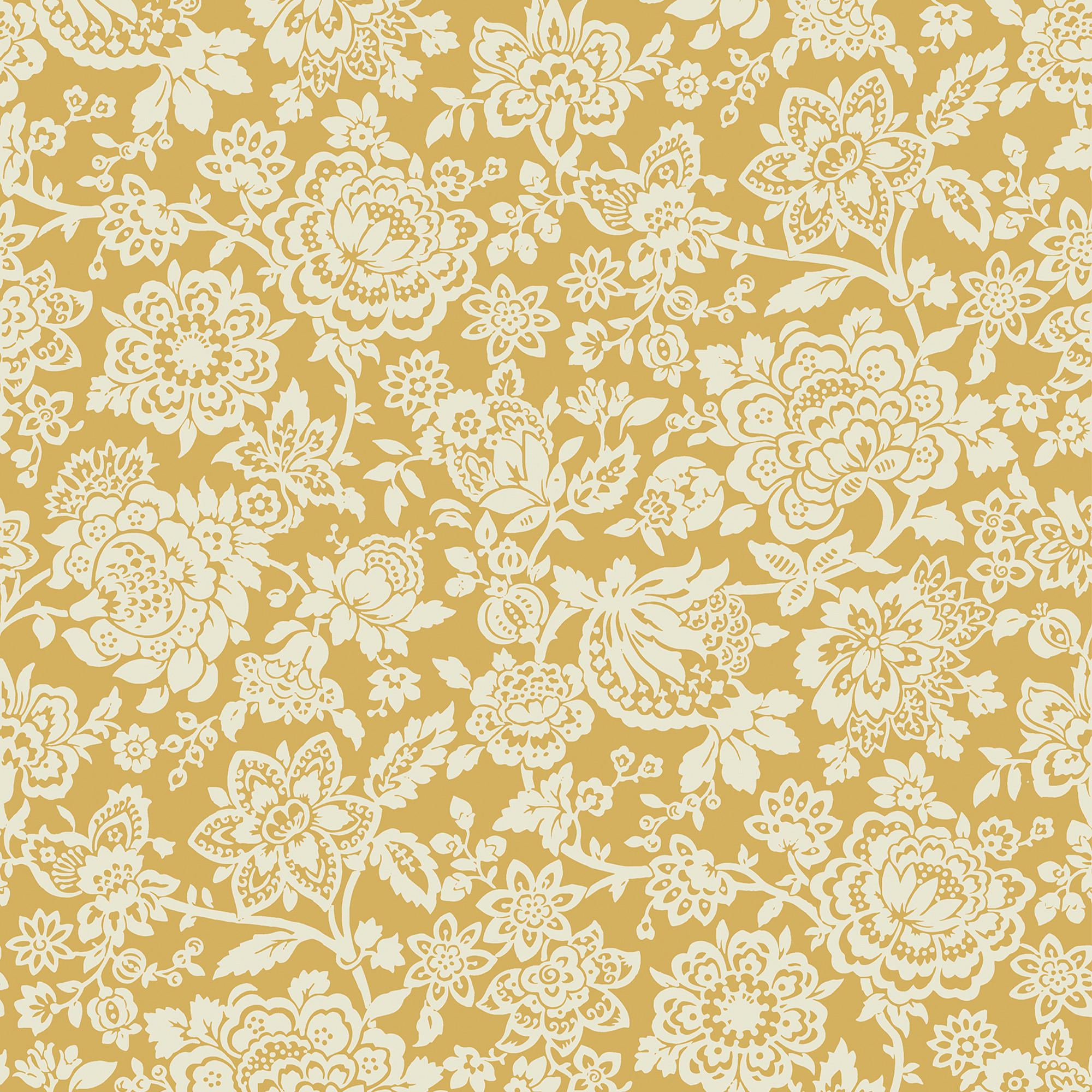 VLIESTAPETE Trailing Laurissa Blass Ockergelb - Gelb, Papier/Kunststoff (52/1000cm) - Graham & Brown