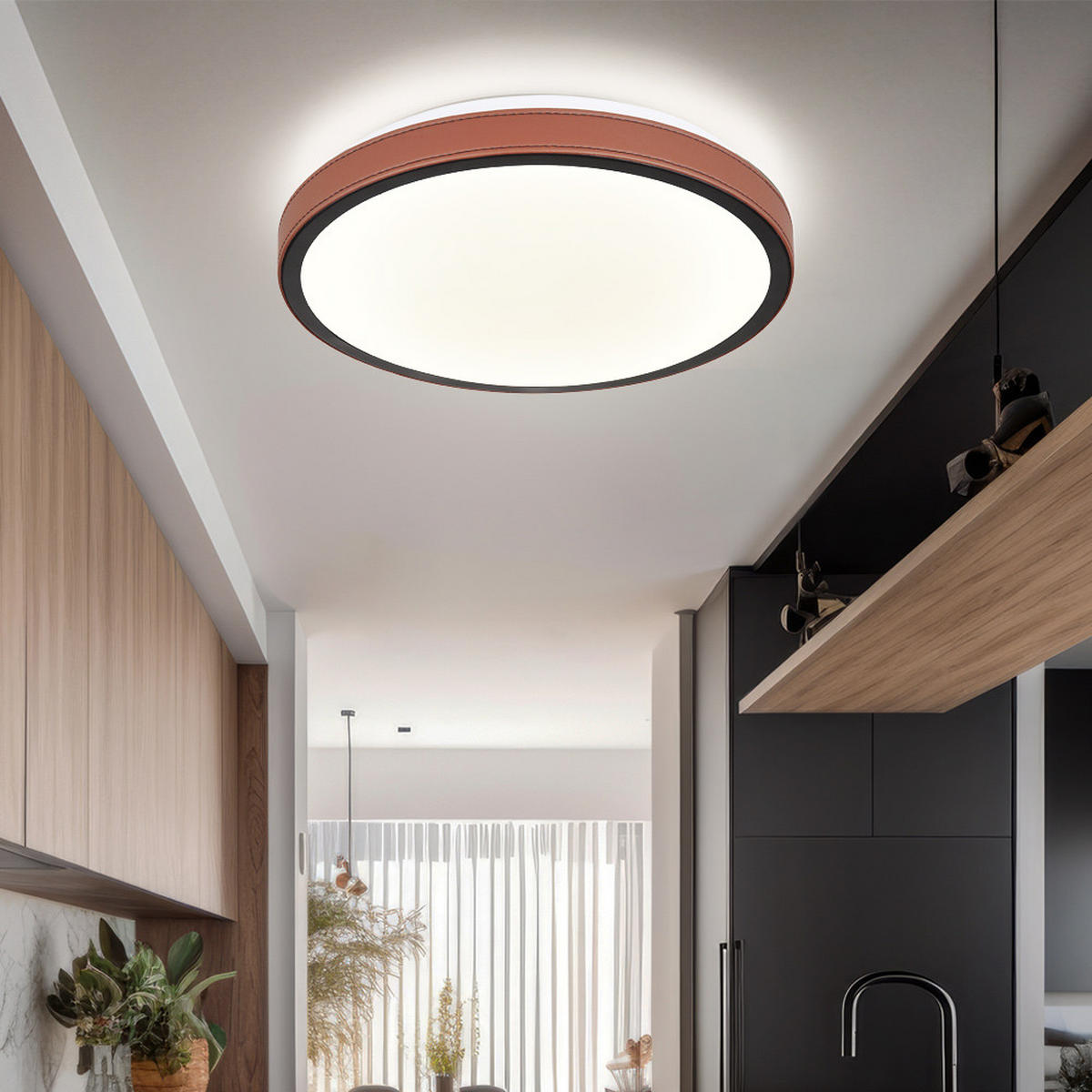 LED DECKENLEUCHTE Aluminium Braun - Braun, Metall (30/30/8cm)