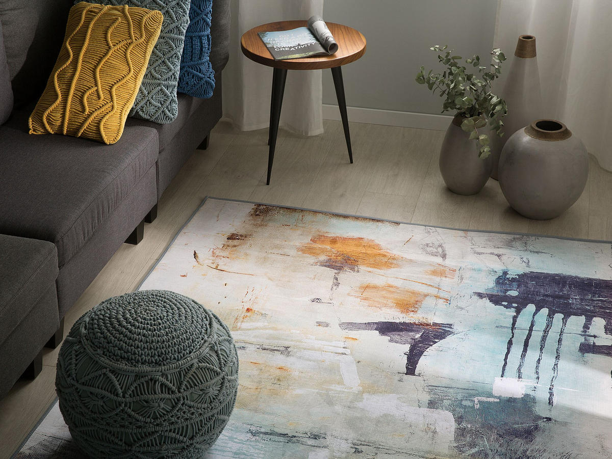 KURZFLOR-TEPPICH Adapazari 200/140 cm - Multicolor, Kunststoff (140/200cm) - Beliani