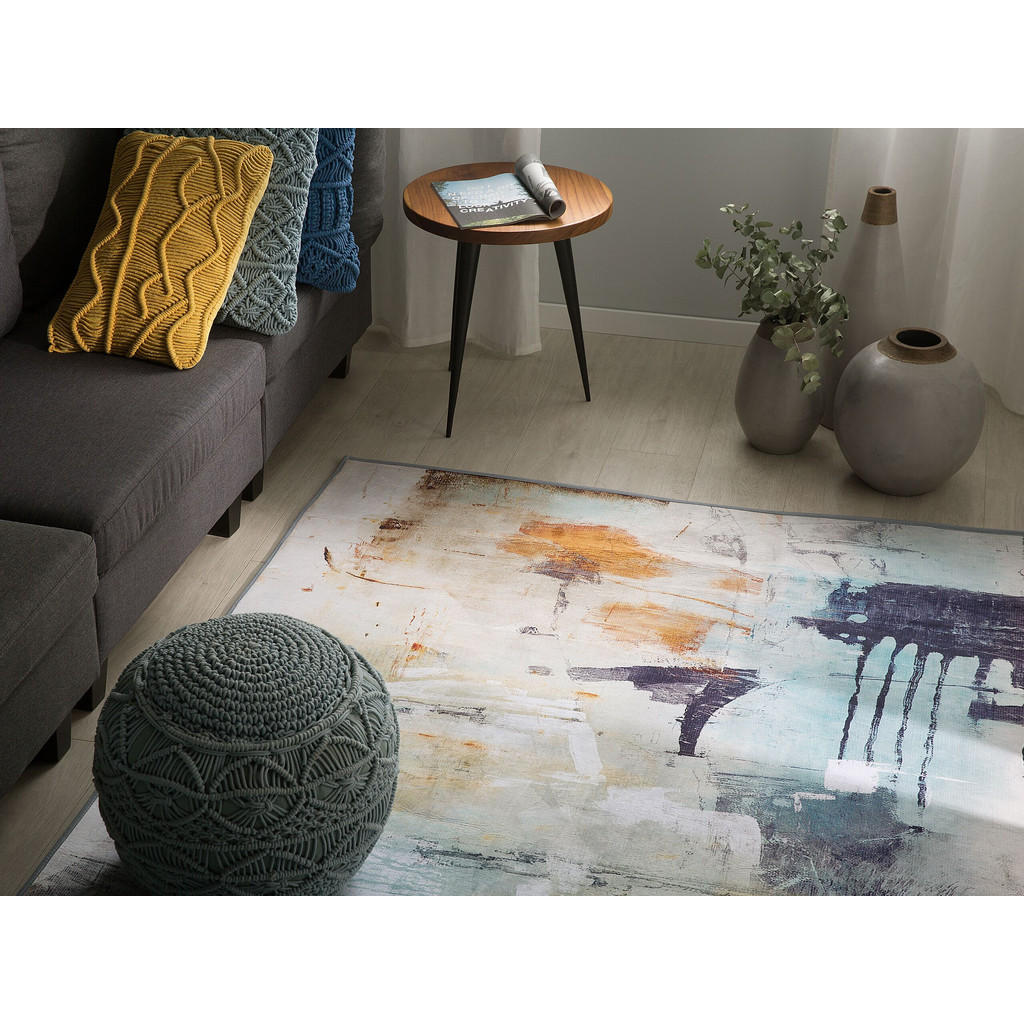 Thumbnail - Beliani Kurzflor-Teppich, Mehrfarbig, Kunststoff, Abstrakt, Rechteckig, 140x200 cm, Teppiche & Böden, Teppiche, Naturtep...