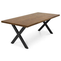 ESSTISCH SAKANA schwarz, hellbraun - Schwarz, Metall (100/200/75cm) - IDIMEX