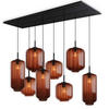 HÄNGELEUCHTE Velo 8-flammig Braun Ø 18/20/25cm - Schwarz/Braun, Glas (25/25/27cm) - s.luce