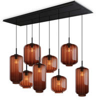 HÄNGELEUCHTE Velo 8-flammig Braun Ø 18/20/25cm - Schwarz/Braun, Glas (25/25/27cm) - s.luce