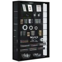 VITRINENSCHRANK Schwarz - Schwarz, Holzwerkstoff (59/90/18cm) - ebuy24
