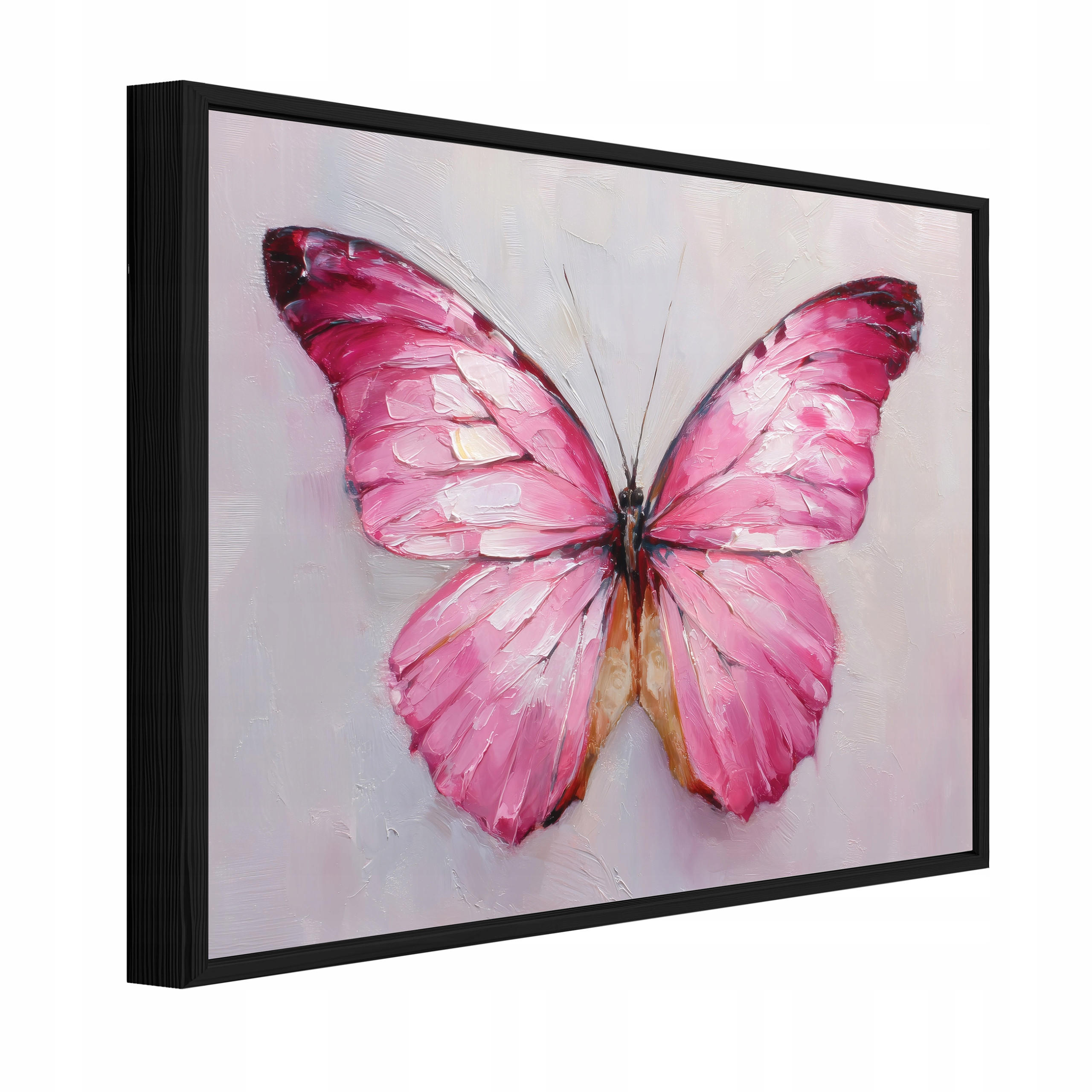 Wallarena ZARÁMOVANÝ obraz motýl betonově béžová 60x40 cm