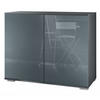 KOMMODE Skadu Grau Hochglanz - Grau, Holzwerkstoff (92.5/75.5/35cm) - Vladon