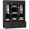 STOFFSCHRANK, Kleiderschrank, Schwarz - Schwarz, Metall (43/162.5/125cm) - HOMCOM