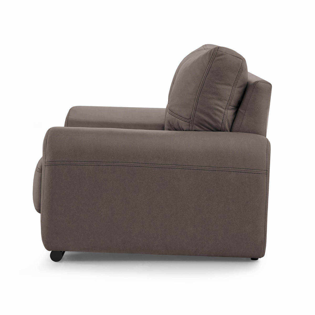 3-SITZER SOFA Omega aus Kunstleder, Hellbraun - Hellbraun/Schwarz, Leder (225/88/98cm) - Beautysofa