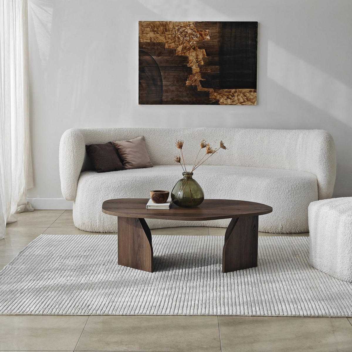 COUCHTISCH Rock Nussbaum - Nussbaumfarben, Holzwerkstoff (60/100/35cm) - Habitat Garten