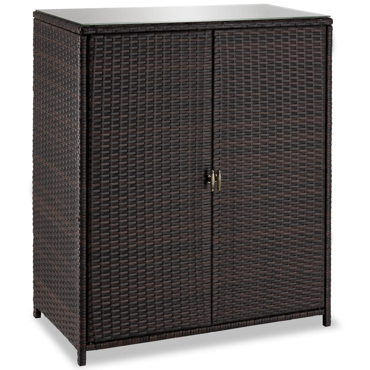 GARTENSCHRANK aus Aluminium Monza, 84,5 x 40,5 x 103,5 cm, braun - Braun, Kunststoff (84.5/103.5/40.5cm) - tectake