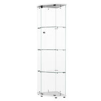 GLASVITRINE Weiße 5-Eck Vitrine mit 4 Ebenen, LED-Leisten & Schloss - Weiß, Glas (42.5/162/60cm) - CASIVA