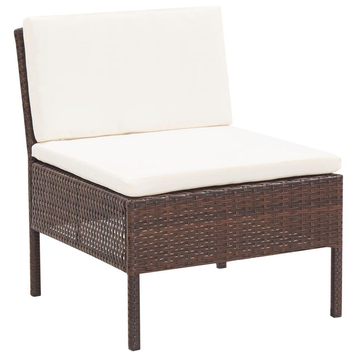 GARTEN-LOUNGE-SET Mit Auflagen 3-teilig Poly Rattan Braun - Braun, Kunststoff - vidaXL