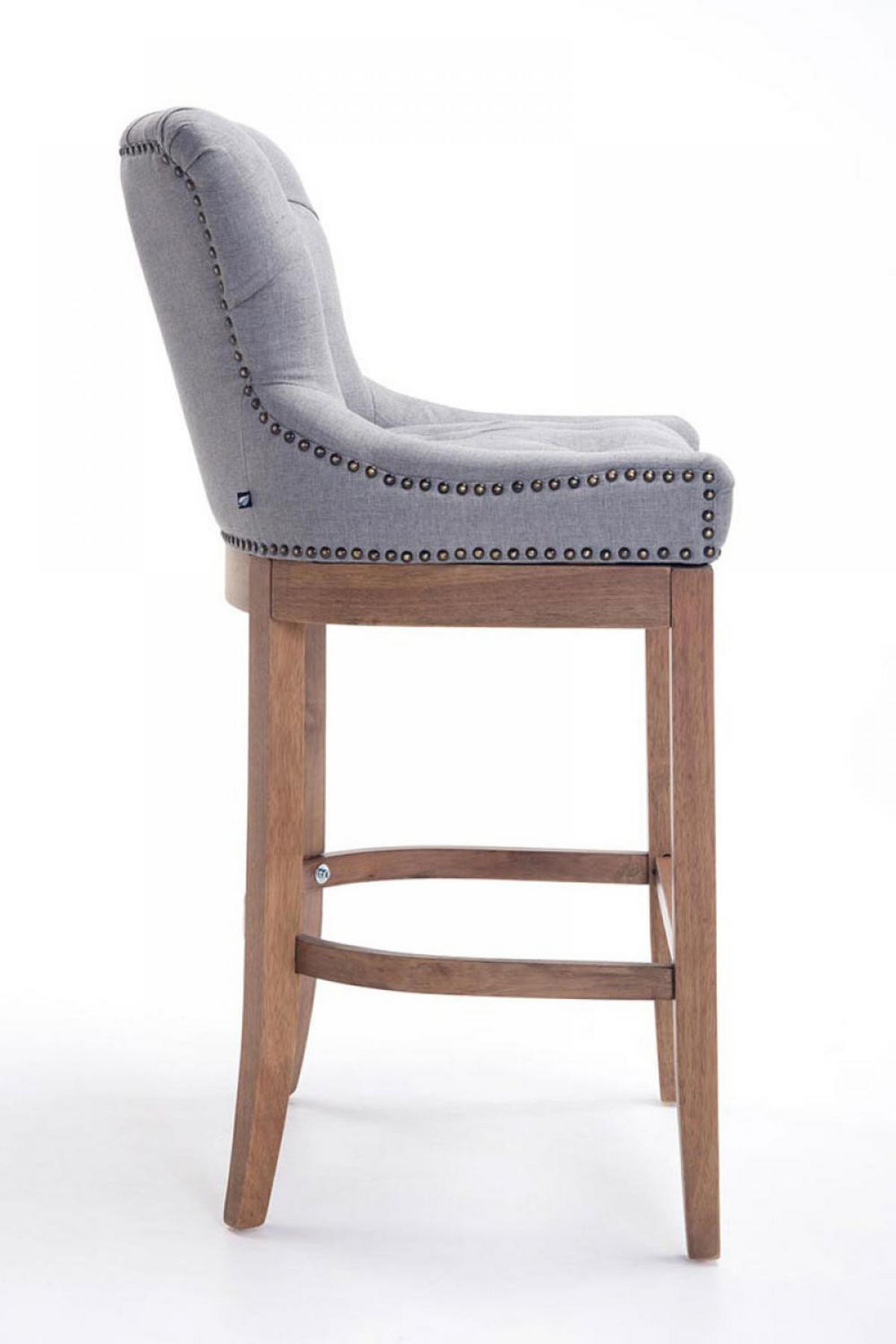 BARHOCKER 2er Set Stoff hellgrau - Hellgrau/Naturfarben, Holz/Textil (55/109/57cm) - CLP