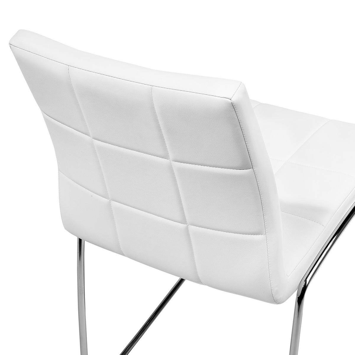 ESSZIMMERSTUHL 2er-Set Kunstleder Weiß Kiron - Weiß, Textil/Metall (50/84/54cm) - Beliani