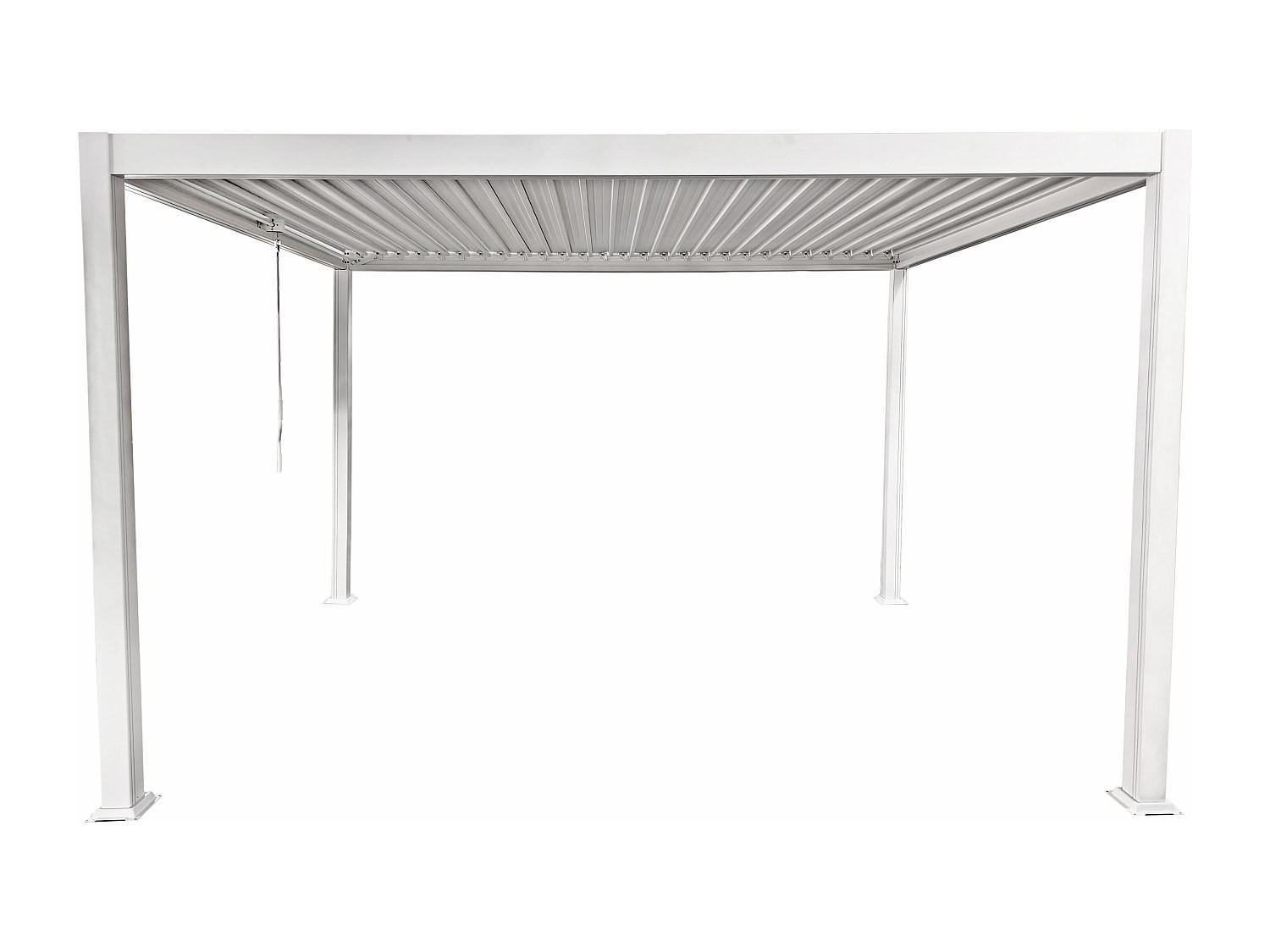 SELBSTTRAGENDE Pergola - 400 cm x 300 cm - Metall - Weiß - AMALFI - Weiß, Metall (400/250/300cm) - Vente-Unique