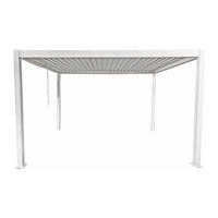 SELBSTTRAGENDE Pergola - 400 cm x 300 cm - Metall - Weiß - AMALFI - Weiß, Metall (400/250/300cm) - Vente-Unique