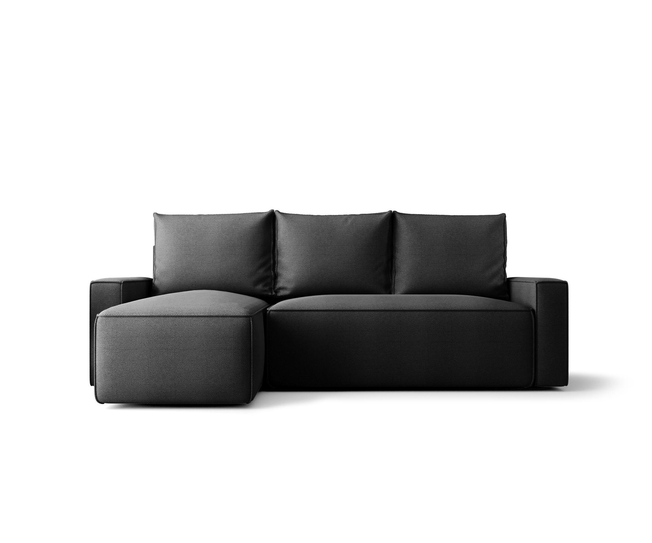 ECKSOFA mit Schlaffunktion SAVIO Curio 97 Links - Dunkelgrau, Textil (232/140cm) - Bedante