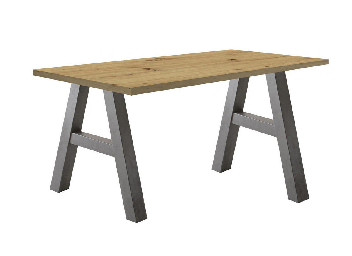 SCHREIBTISCH Edi 5 140 x 70 x 75 Bürotisch graphit/asteiche - Naturfarben, Holz (140/70/75cm) - 58aufmkessel