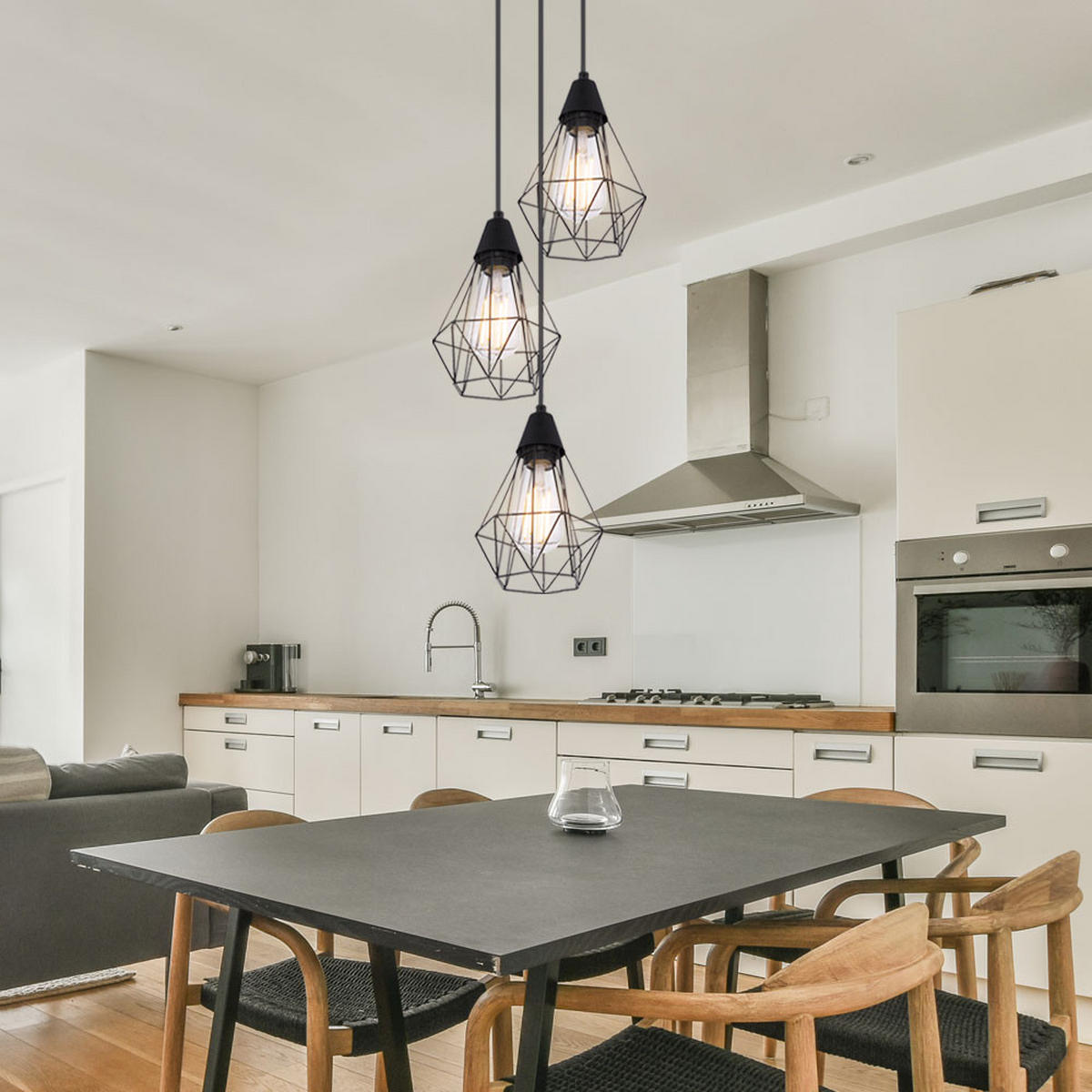 LED HÄNGELEUCHTE Metall Schwarz - Schwarz, Metall (29/29/120cm) - Globo Lighting