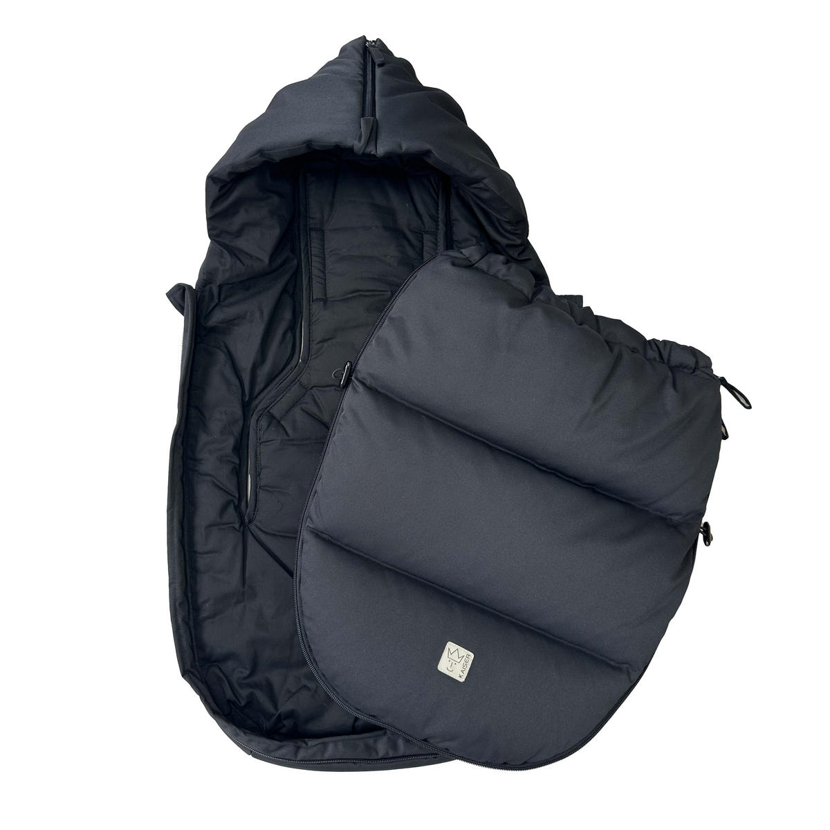 BABYSCHALENFUSSSACK Little Dowwny, black - Schwarz, Textil (40/7/80cm) - Kaiserbaby
